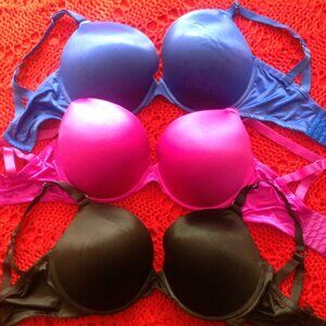 Lot of 3 Pre-owned Smart & Sexy Padded Bras Size 38DDD